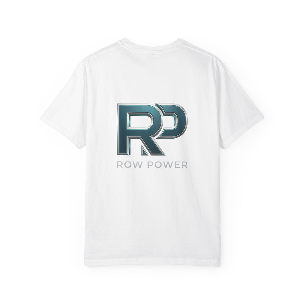 Row Power Logo T-Shirt — Athletic Crew Tee with Metallic RP Design