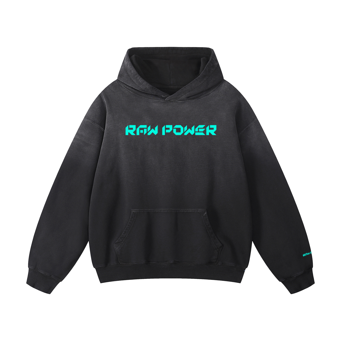 Oversized Hoodie Heavyweight Sun faded Raw Power