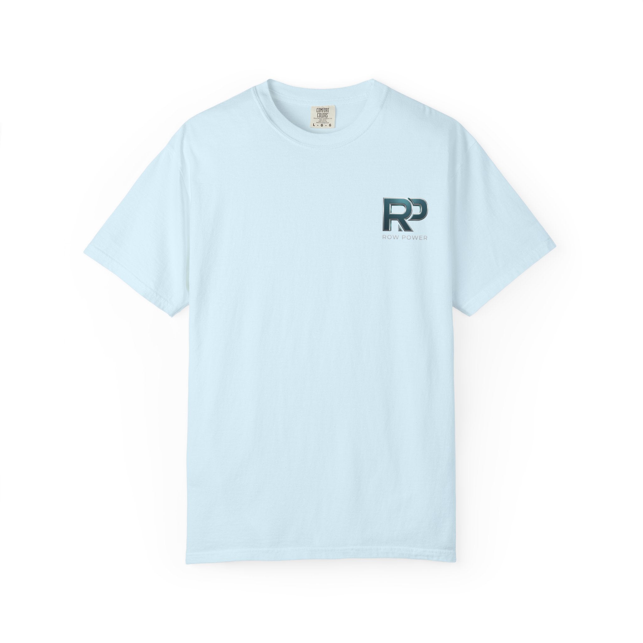 Row Power Logo T-Shirt — Athletic Crew Tee with Metallic RP Design