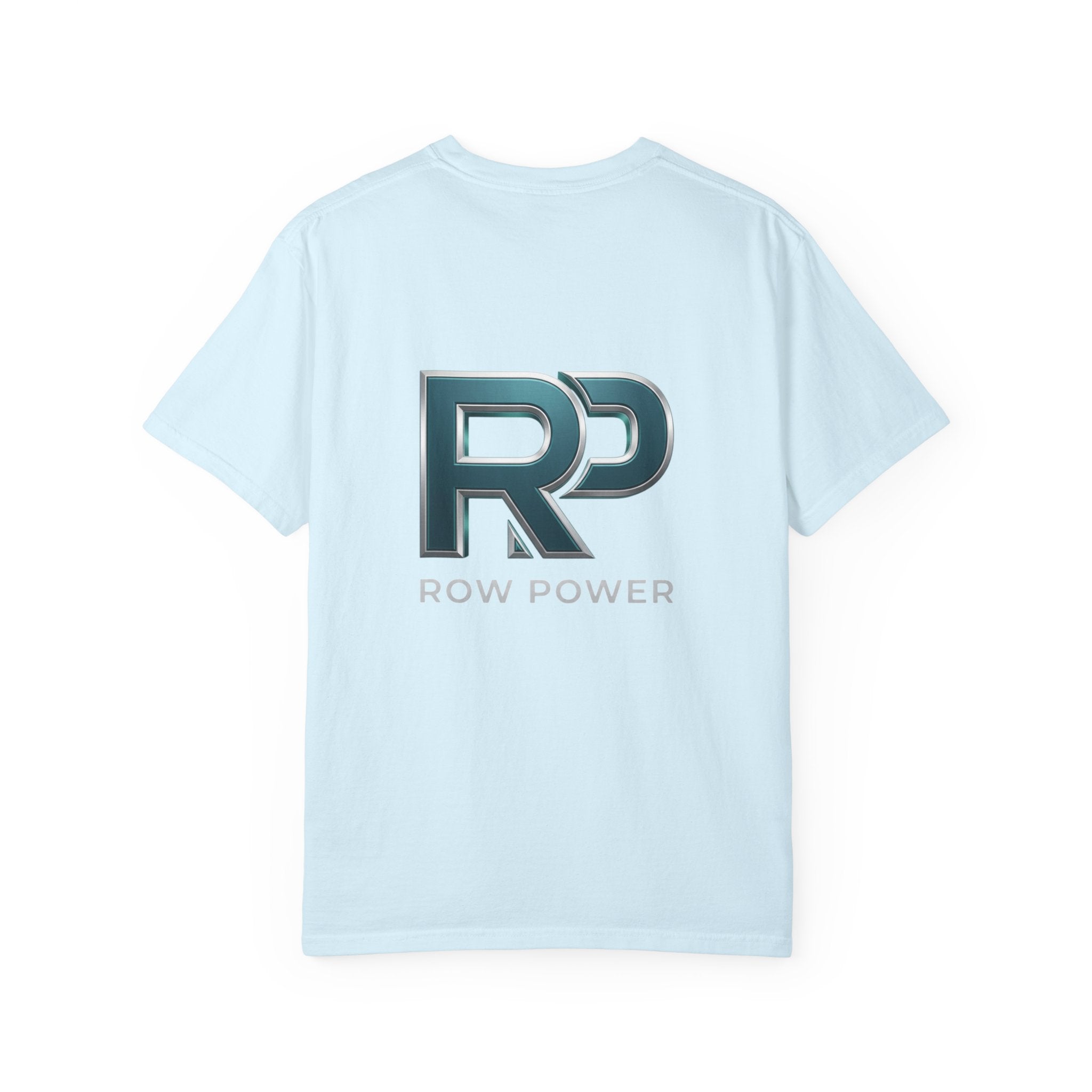 Row Power Logo T-Shirt — Athletic Crew Tee with Metallic RP Design