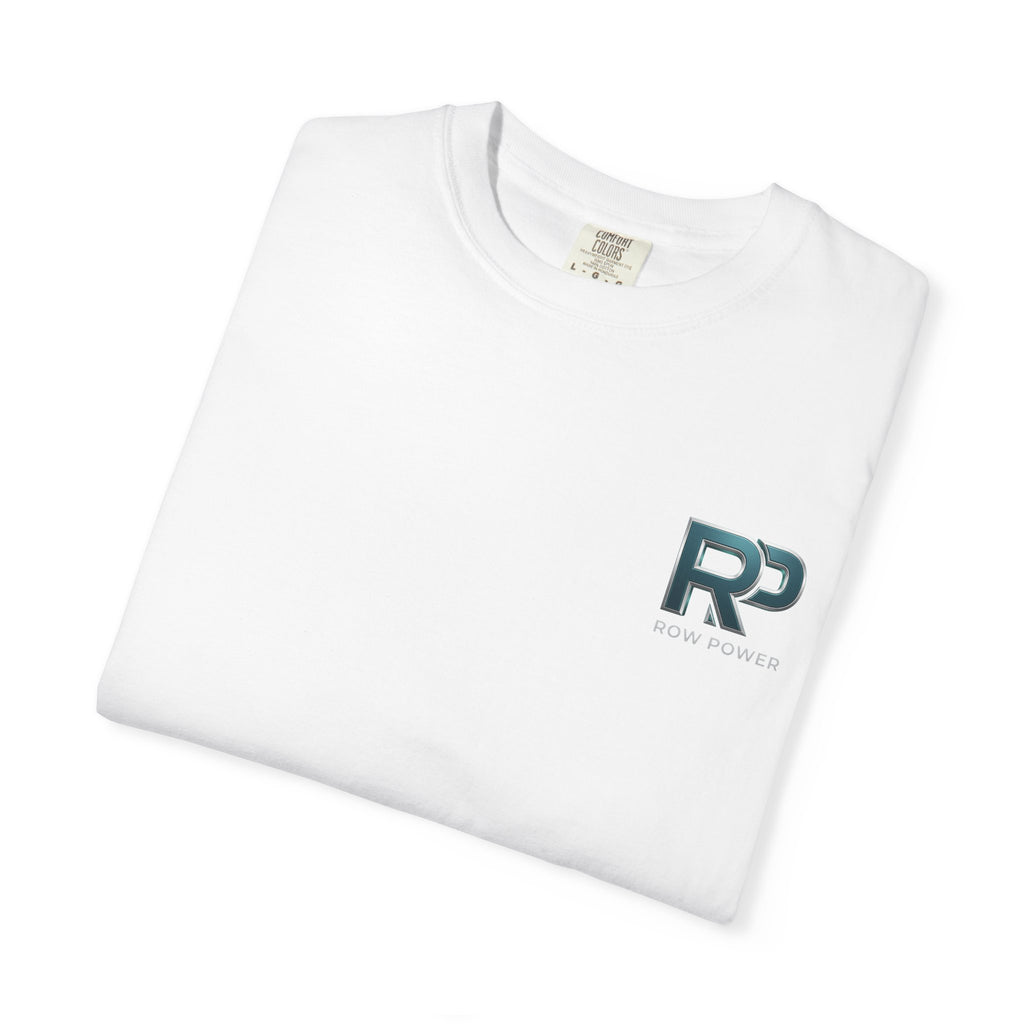 Row Power Logo T-Shirt — Athletic Crew Tee with Metallic RP Design