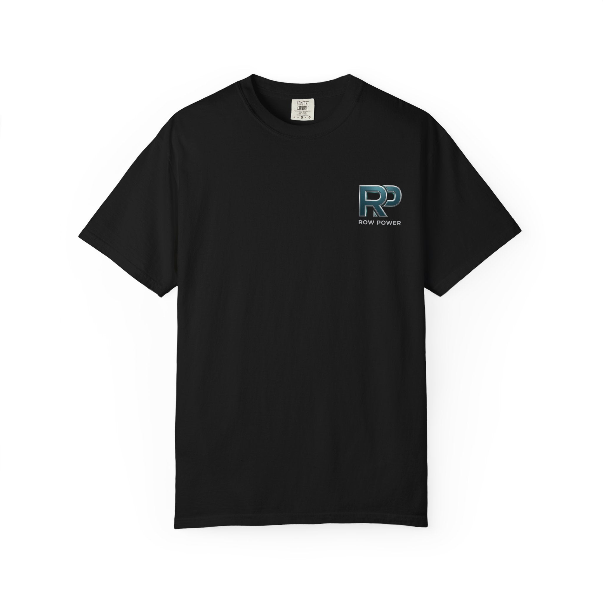 Row Power Logo T-Shirt — Athletic Crew Tee with Metallic RP Design
