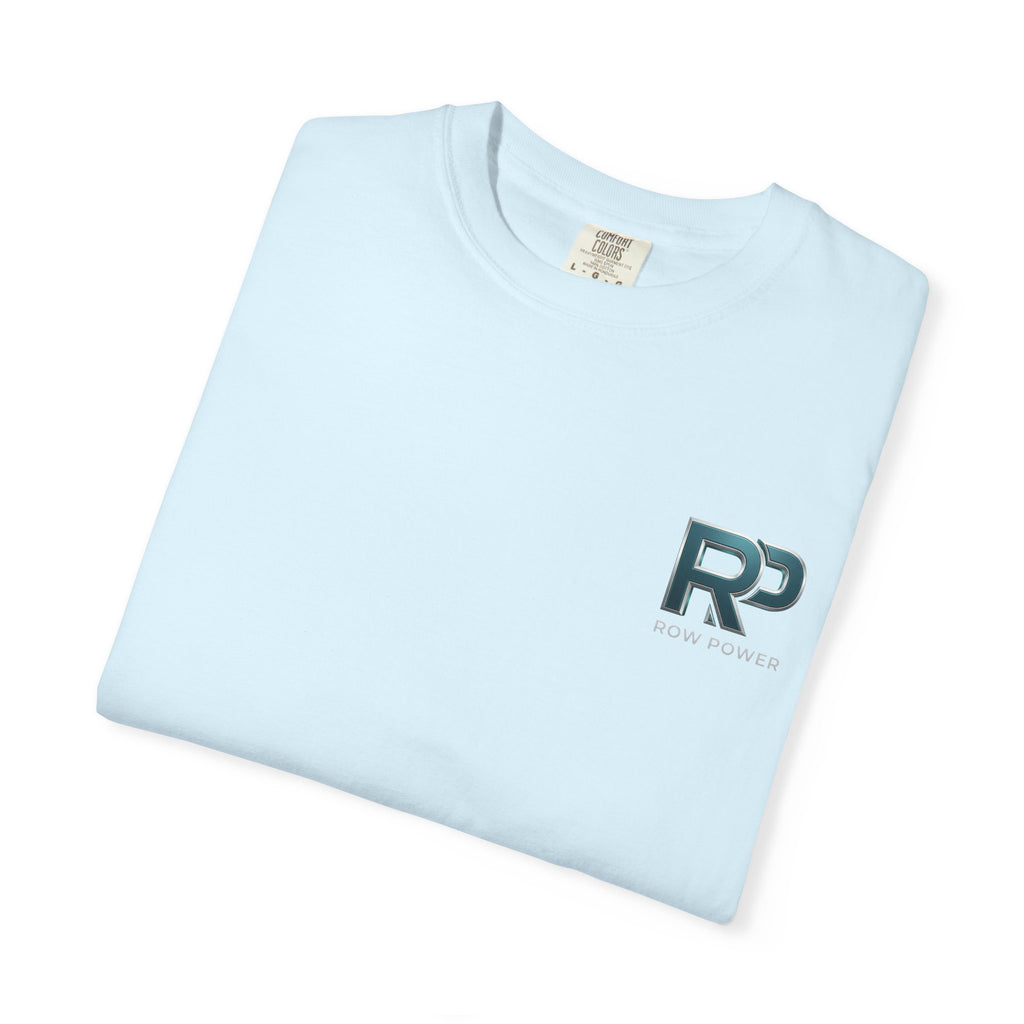 Row Power Logo T-Shirt — Athletic Crew Tee with Metallic RP Design