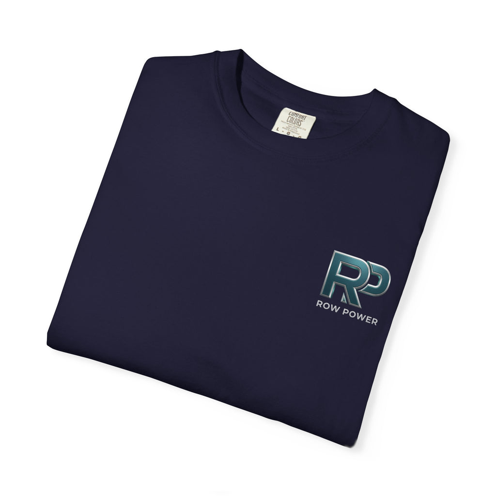 Row Power Logo T-Shirt — Athletic Crew Tee with Metallic RP Design