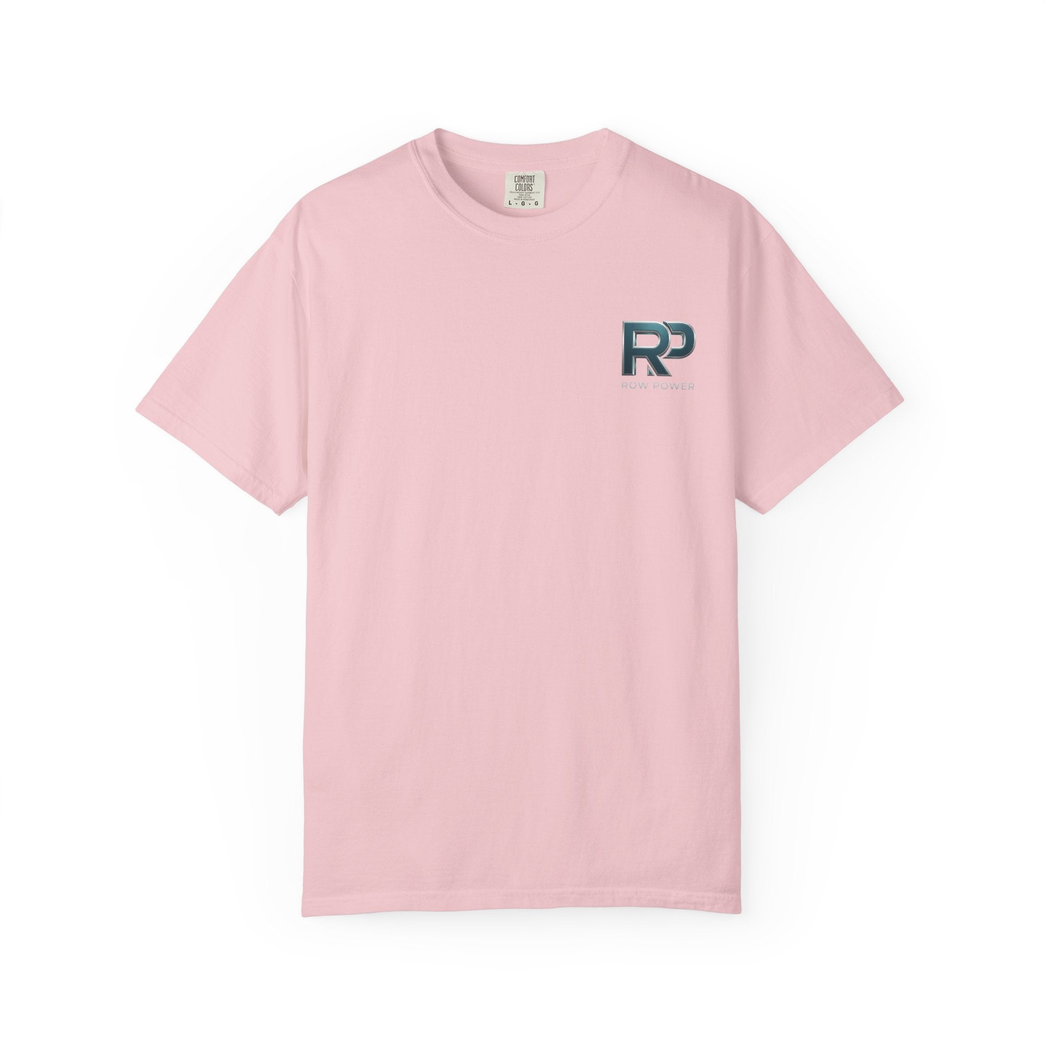 Row Power Logo T-Shirt — Athletic Crew Tee with Metallic RP Design