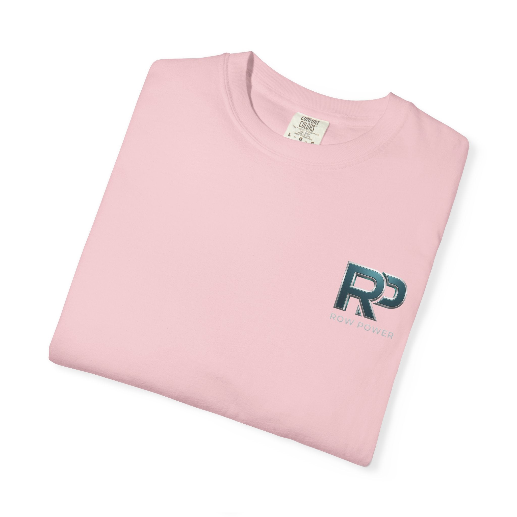 Row Power Logo T-Shirt — Athletic Crew Tee with Metallic RP Design