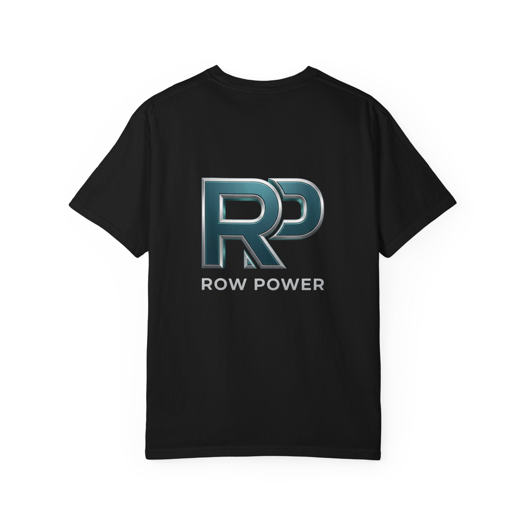Row Power Logo T-Shirt — Athletic Crew Tee with Metallic RP Design