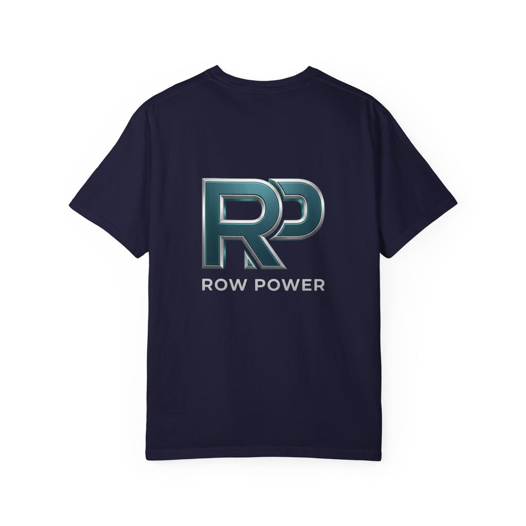 Row Power Logo T-Shirt — Athletic Crew Tee with Metallic RP Design