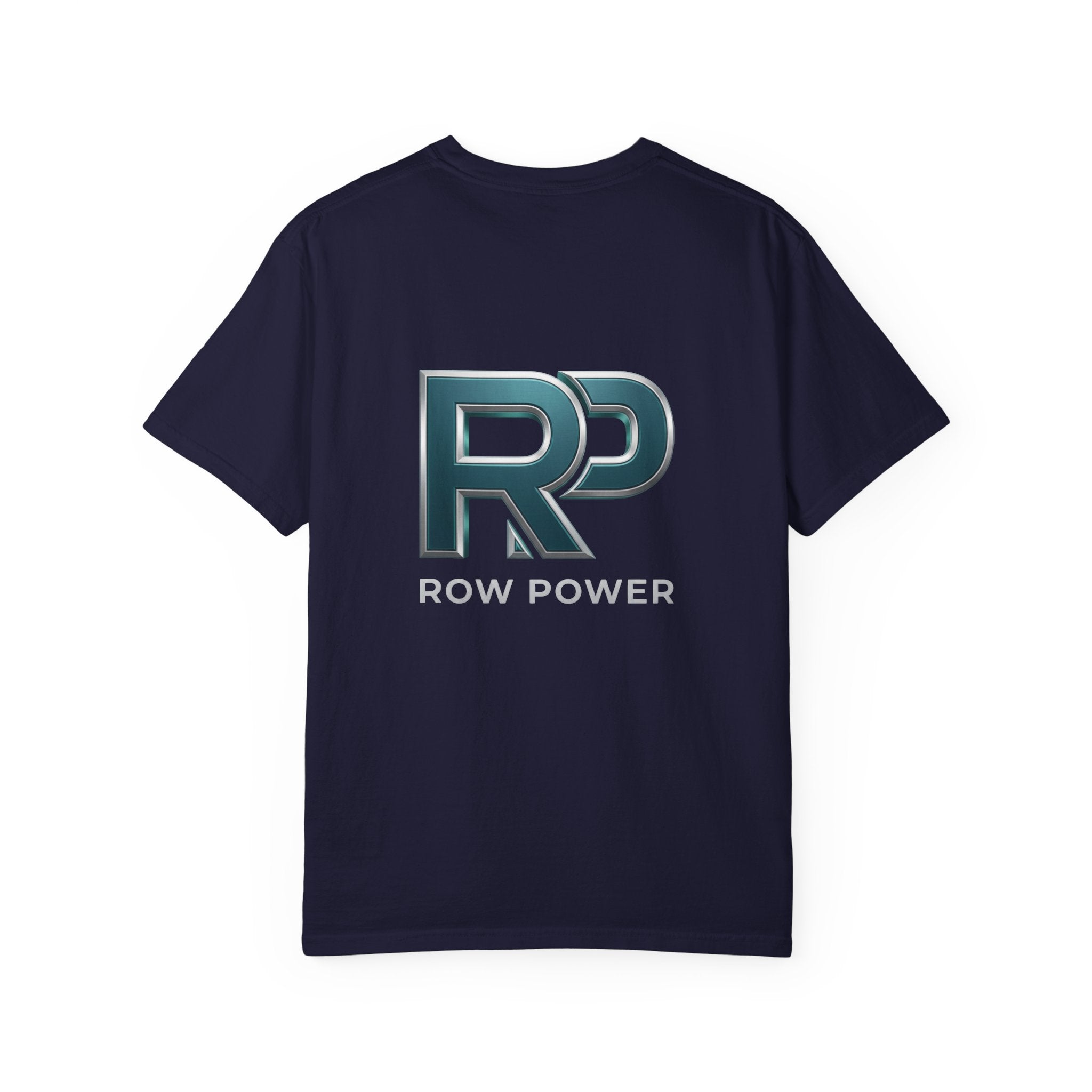 Row Power Logo T-Shirt — Athletic Crew Tee with Metallic RP Design