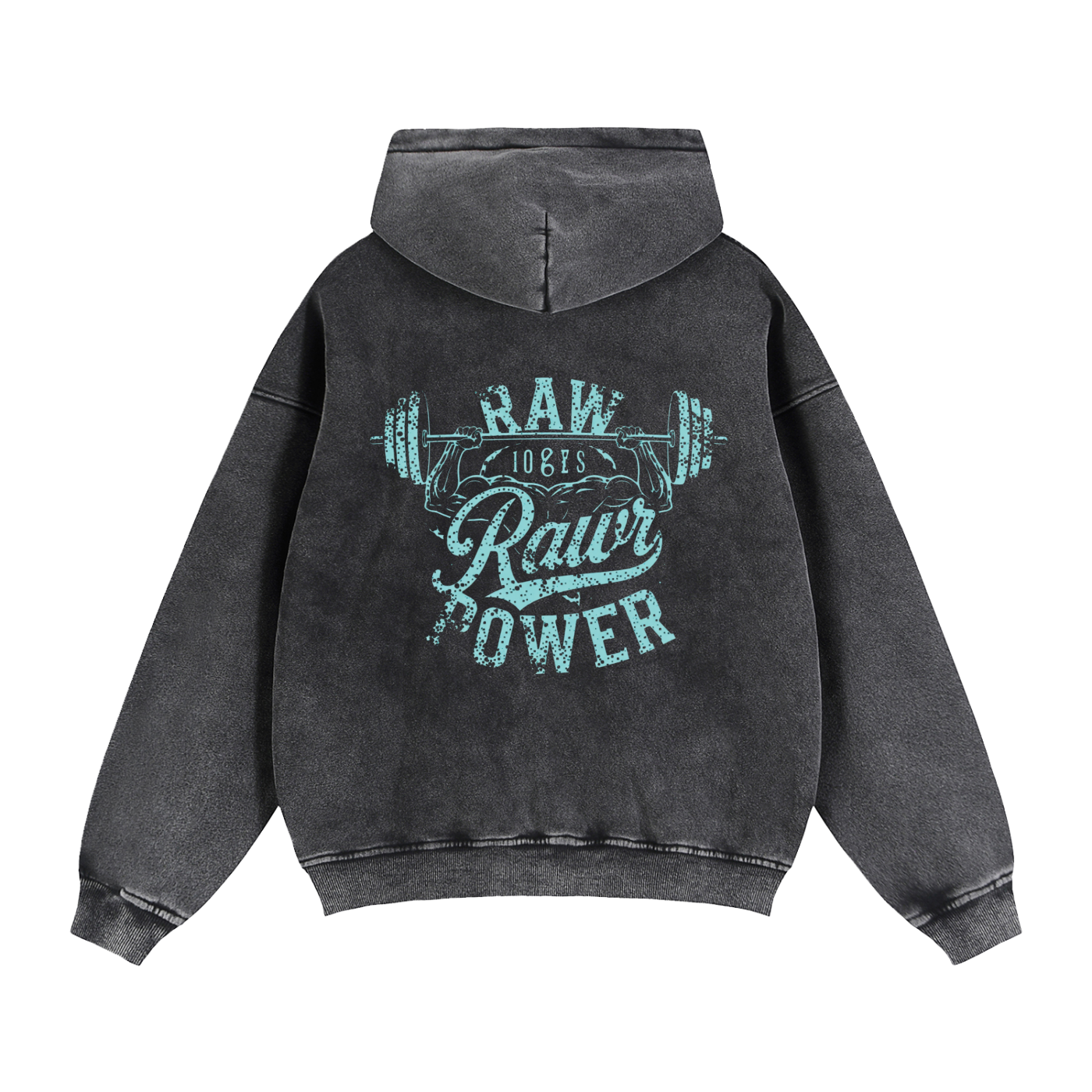 Boxy Fleece Hoodie Zip-Through Raw Power