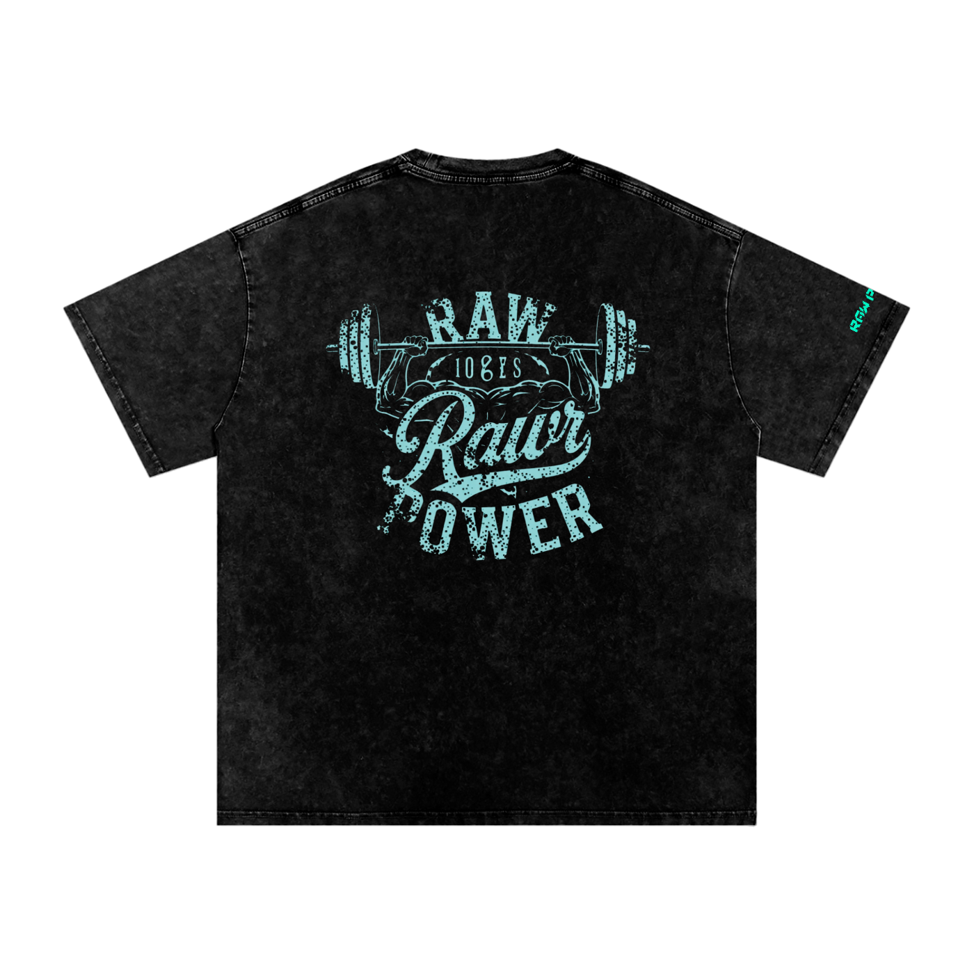 Oversized Cotton T-Shirt Snow Washed Raw Power