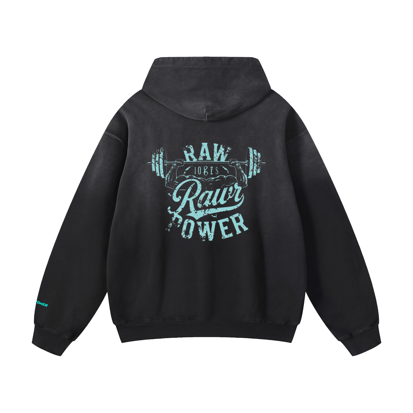 Oversized Hoodie Heavyweight Sun faded Raw Power