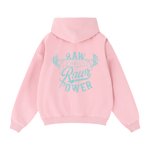 Boxy Fleece Hoodie Zip-Through Raw Power